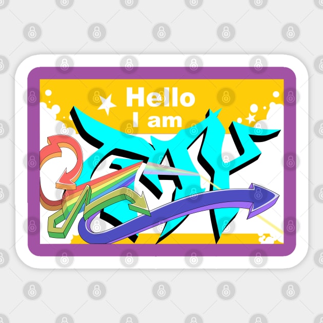 Hello I am gay Sticker by moonmorph